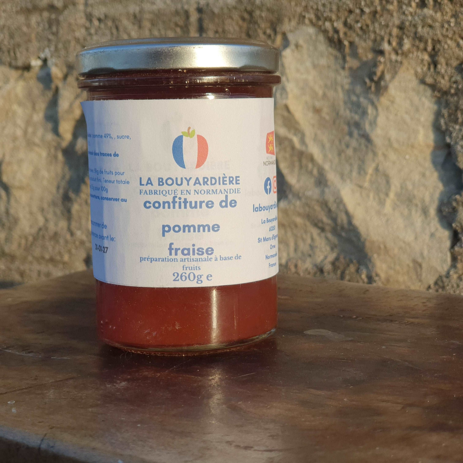 Confiture de pomme fraise 260g