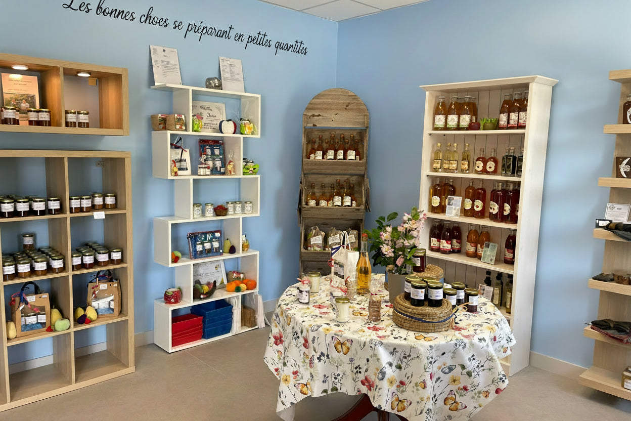 Notre boutique à Saint-Mars-d'Egrenne vous propose plus de 25 parfums de confitures et de délicieux produits artisanaux locaux.